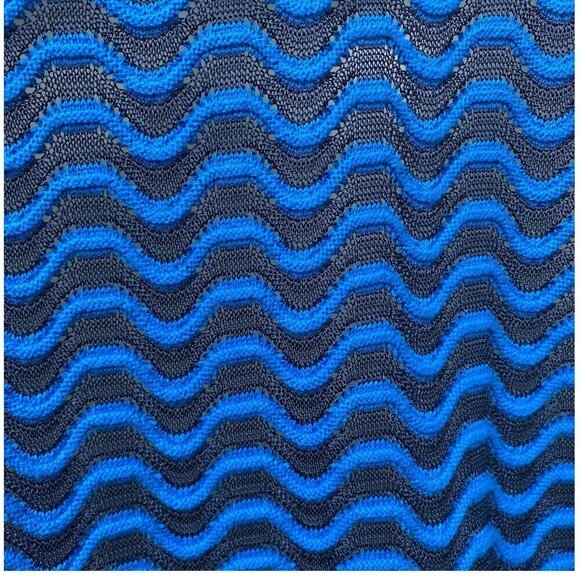 MISSONI for Target Womens Top L/XL Blue Print Blouse with Knit Back - Picture 9 of 13